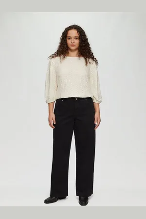 QS by s.Oliver 5-Pocket-Jeans Jeans / Slim Fit / Mid Rise / Wide Leg / offener Saum Schmucksteine - Verkäufer: s.Oliver