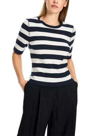 Marc Cain Rundhalspullover "Noble Neutrals" Premium Damenmode Femininer Sweater "Rethink Together"