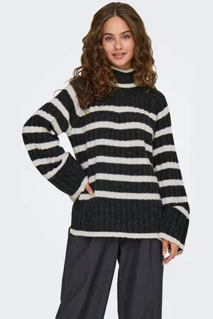 JACQUELINE DE YONG Strickpullover Pullover Knit it Rollkragen Langarm Lang JDYMILEY L/S LONG STRIPE PULLOV KNT NOOS - Verkäufer: ARIZONAS