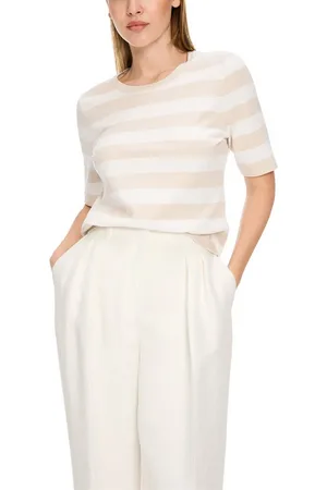 Marc Cain Rundhalspullover "Noble Neutrals" Premium Damenmode Femininer Sweater "Rethink Together"