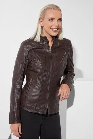 Jilani Lederjacke Nadora - Damen Lederjacke Lammnappa chocobraun - Verkäufer: Lederjacken24