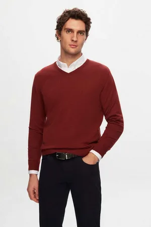 DS DAMAT V-Ausschnitt-Pullover Ds Damat Strickpullover mit normaler Passform, schlichtem V-Ausschnitt - Verkäufer: MegaMerchant