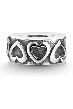 Materia Bead Herzen Stopper Element antik mit Clip Verschluss 39, 925 Sterling Silber, oxidiert - Verkäufer: Schmuck