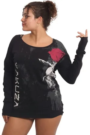 Yakuza Langarmshirt Rose Scratch im Boyfriend Look - Verkäufer: Official Store