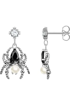 Thomas Sabo Paar Ohrhänger Spider Romance, Spinnen-Design, H2313-167-7, mit Zirkonia (synth) - mit Süßwasserzuchtperle