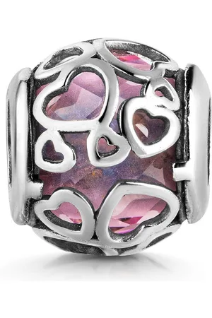 Materia Bead Herzen Element Lila Silber Glas facettiert 30, 925 Sterling Silber - Verkäufer: Schmuck