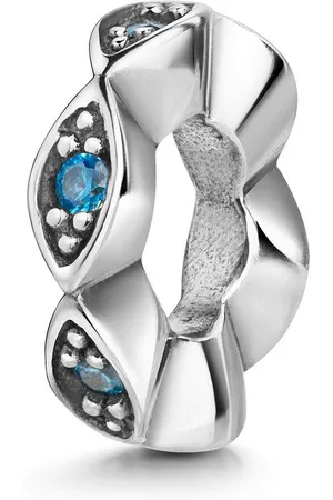 Materia Bead Zirkonia Spacer Element Augen blau türkis 34, 925 Sterling Silber - Verkäufer: Schmuck