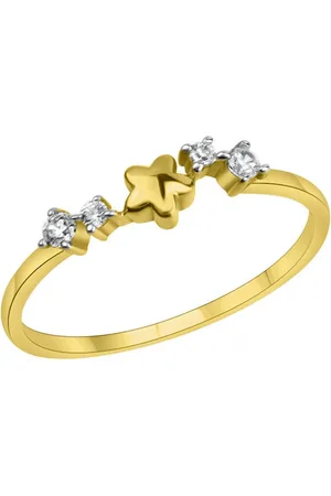ELLEN K. Fingerring 375/- Gelbgold bicolor Zirkonia