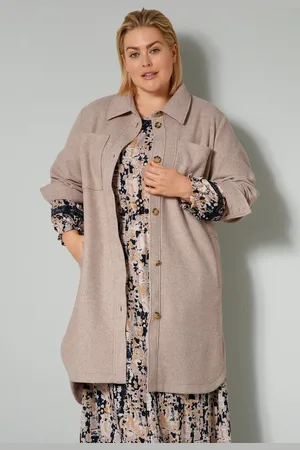 Sara Lindholm Outdoorjacke Long-Overshirt extra weich Hemdkragen Langarm - Verkäufer: Popken Fashion Group