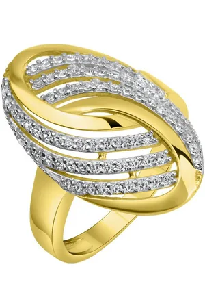ELLEN K. Fingerring 585/- Gelbgold bicolor Zirkonia