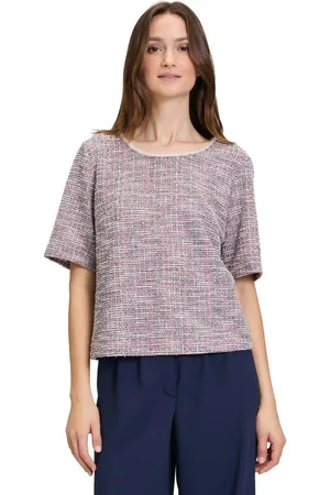Betty & Co Kurzarmshirt Betty & Co Sweatshirt mit Struktur (1-tlg) Material