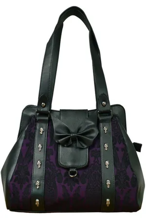 Banned Retro Handtasche Maplesage , mit Skull Nieten und Fledermausflügel Schleife - Verkäufer: Schompi Trading e.K.