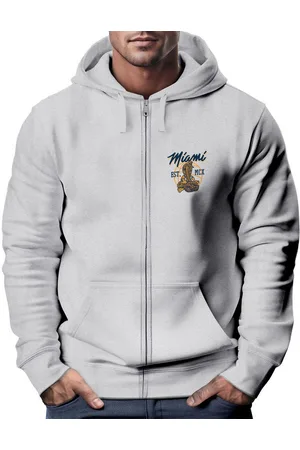 Neverless Sweatjacke Sweatjacke Zip-Hoodie Herren mit Kapuze Print Miami College USA - Verkäufer: Akowi