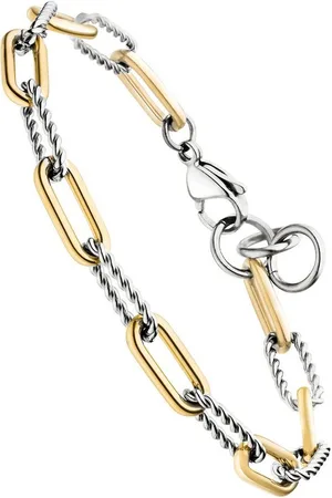 Jobo Armband Paperclip, aus Edelstahl Bicolor-Optik 21,5 cm