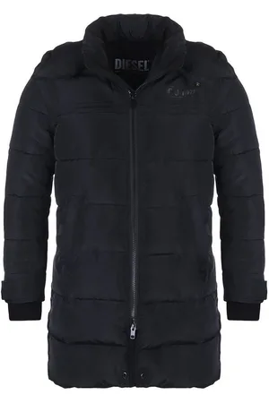 Diesel Winterjacke W-RUSSELL Herren Steppjacke Parka in Unifarbe, mit abnehmbarer Kapuze, mit Stehkragen - Verkäufer: leyoley