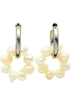 Bungsa Creolen-Set Creolen mit Perlen-Anhänger aus Edelstahl Damen (1 Paar (2 Stück), 2-tlg), Ohrschmuck Ohrringe - Verkäufer: