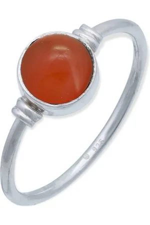 mantraroma Silberring TOLU aus 925 Silber mit Karneol (Ring mit Schmuckbeutel), Damenring aus 925er Silber - Verkäufer: