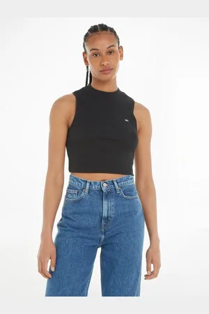 Tommy Hilfiger Tanktop TJW CRP MOCKNECK RIB TANK mit Logostickerei
