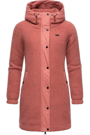Ragwear Outdoorjacke Cousy flauschige Übergangsjacke mit Teddyfell und Kapuze