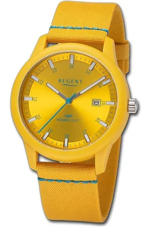 Regent Quarzuhr Herren Armbanduhr Analog, (Analoguhr), Herrenuhr Nylonarmband , hellblau, rundes Gehäuse, groß (ca. 40mm) - Verkäufer: Fit4Style Silberschmuck - IMPPAC