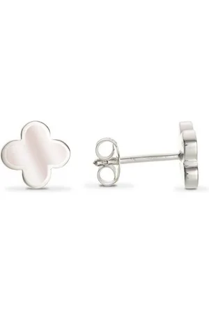 iz-el Paar Ohrstecker Ohrringe Silber Kleeblatt Perlmutt - Ohrstecker Bestseller, 925 Sterling Silber - Verkäufer: