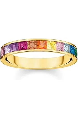Thomas Sabo Fingerring TR2403-477-7-52-64, TR2403-477-7-52-64, TR2403-996-7-52-66, mit Glas-Keramik Stein, Korund, Zirkonia, Spinell (synth)