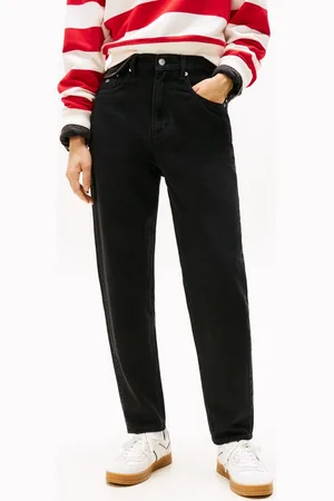 Tommy Hilfiger Mom-Jeans High waist - Mom-Jeans Tapered mit Logo-Badge, Logostickerei