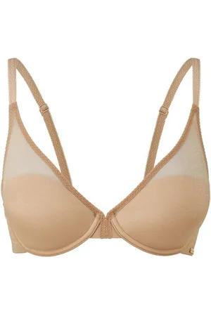 Gossard Halbschalen-BH Glossies Halbgefütterter Triangel BH Natur 90 F (halbgefütterter BH, 1-tlg., glatt) - Verkäufer: maria-dee