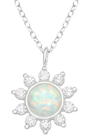 ALEXANDER YORK Kette mit Anhänger BLUME Opal und Zirkonia, 2-tlg., 925 Sterling Silber - Verkäufer: