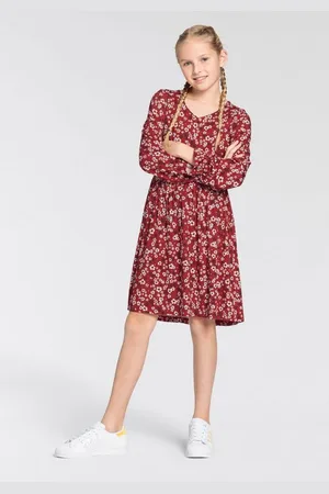 DELMAO Jerseykleid Viskose-Kleid für Mädchen, festliche Anlässe, kniefreie Länge, modisch