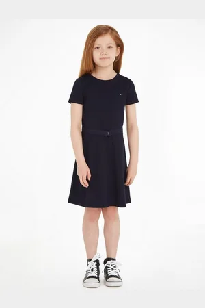 Tommy Hilfiger Jerseykleid ESSENTIAL SKATER DRESS mit Markenlabel am Bund