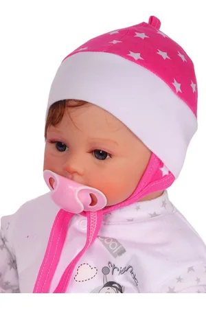 La Bortini Erstlingsmütze Mütze für Neugeborene Babymütze Baby Haube in Pink mit Sternchen aus reiner Baumwolle, 32 34 36 38 40 42 44 - Verkäufer: A&O Baby-und Kindermoden