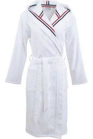 Carl Ross Unisex-Bademantel 481310, Midilänge, Velours, Kapuze, Gürtel, Midilänge