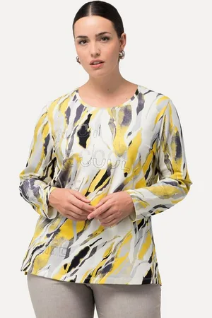 Ulla Popken Longsleeve Shirt Marmordruck Ziersteine Rundhals Langarm - Verkäufer: Popken Fashion Group