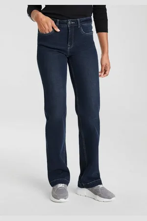 ARIZONA Gerade Jeans weite Beinform, Used-Look-Waschung, hohe Taille