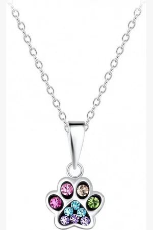 ALEXANDER YORK Kette mit Anhänger PFOTE bunt dunkel, 2-tlg., 925 Sterling Silber - Verkäufer: