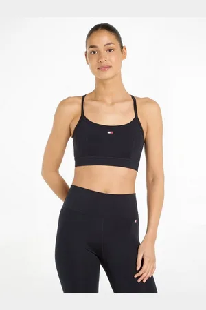 Tommy Hilfiger Sport-Bustier ESSENTIALS FLAG LOW INT BRA mit Trägern für leichten Halt