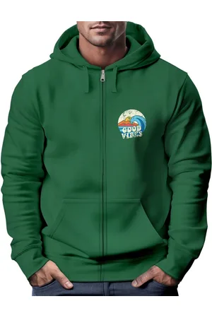 Neverless Sweatjacke Herren Zip Hoodie Sweatjacke mit Kapuze Logo-Print Good Vibes - Verkäufer: Akowi