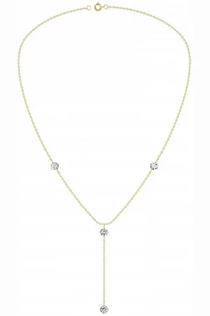 ALEXANDER YORK Kette mit Anhänger Y-Design ZIRKONIA in Gold, 925 Sterling Silber - Verkäufer: