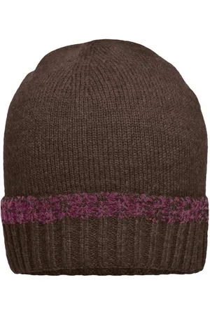 Myrtle Beach Strickmütze Traditional Beanie Melierte Strickmütze mit Krempe MB7116 Effektvolle Akzente durch zweifarbiges Ripp-Design - Verkäufer: Silberpfeil