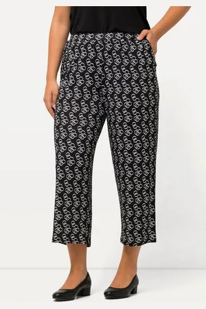 Ulla Popken Schlupfhose 7/8-Jerseyhose Ringmuster weites Bein Elastikbund - Verkäufer: Popken Fashion Group