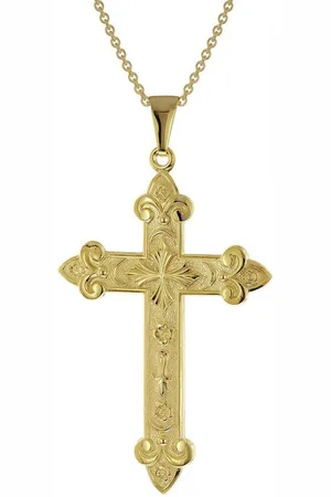 trendor Kette mit Anhänger Kreuz-Anhänger Gold 333/8K mit vergoldeter Silber- - Verkäufer: uhrcenter
