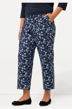 Ulla Popken Schlupfhose 7/8-Jerseyhose Blumen weites Bein Elastikbund - Verkäufer: Popken Fashion Group
