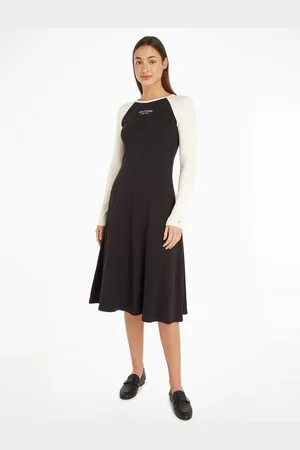Tommy Hilfiger Blusenkleid MINI RIB MONOTYPE BASEBALL DRS mit Logopatch