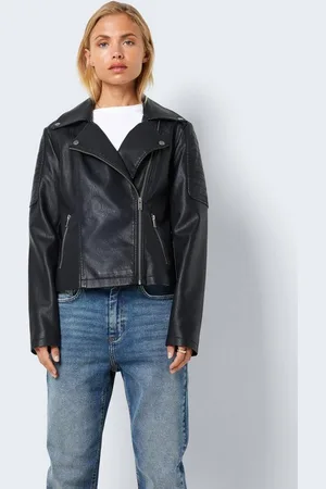 Noisy May Lederimitatjacke NMREBEL L/S JACKET NOOS mit vielen Biker Details