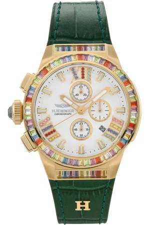 Hämmer Chronograph GLORIOUS GALA, GR-010, Quarzuhr, Damenuhr, Datum, Stoppfunktion, Saphirglas, Lederarmband