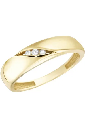 Luigi Merano Fingerring matt, glanz, mit funkelnden Brillanten, Gold 585
