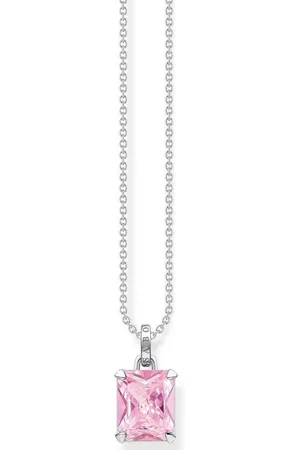 Thomas Sabo Kette mit Anhänger pinker Stein, weißer Stein, KE1964-051-14-L45V, KE1964-051-9-L45V, mit Zirkonia (synth)