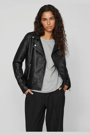 VILA Lederimitatjacke VICARA COATED JACKET - NOOS mit Biker Details