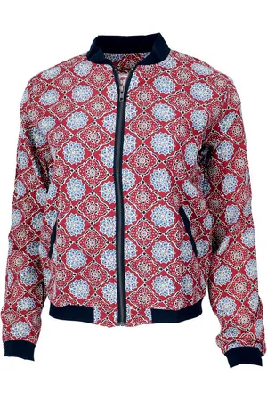 GURU-SHOP Langjacke Boho Style Bomberjacke aus Baumwolle - rot/blau - Verkäufer: